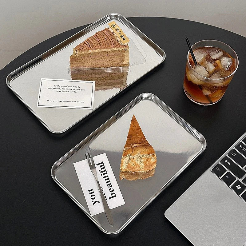 Stainless Steel Rectangular Cake Tray – Nordic Design