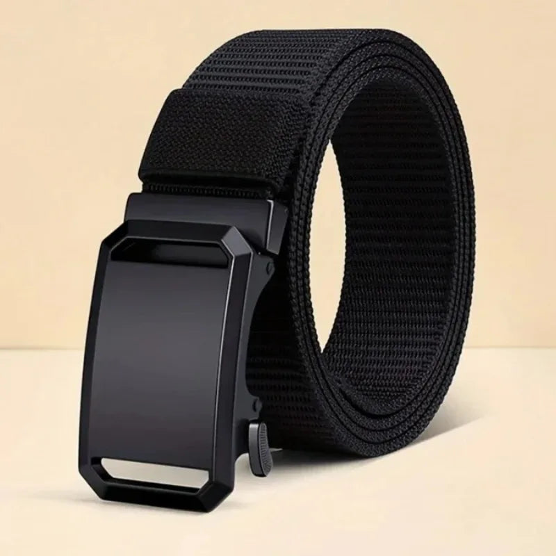 Men's Canvas Tactical Belt – Auto Buckle Military Style Canvas Tactical Belt Nixie