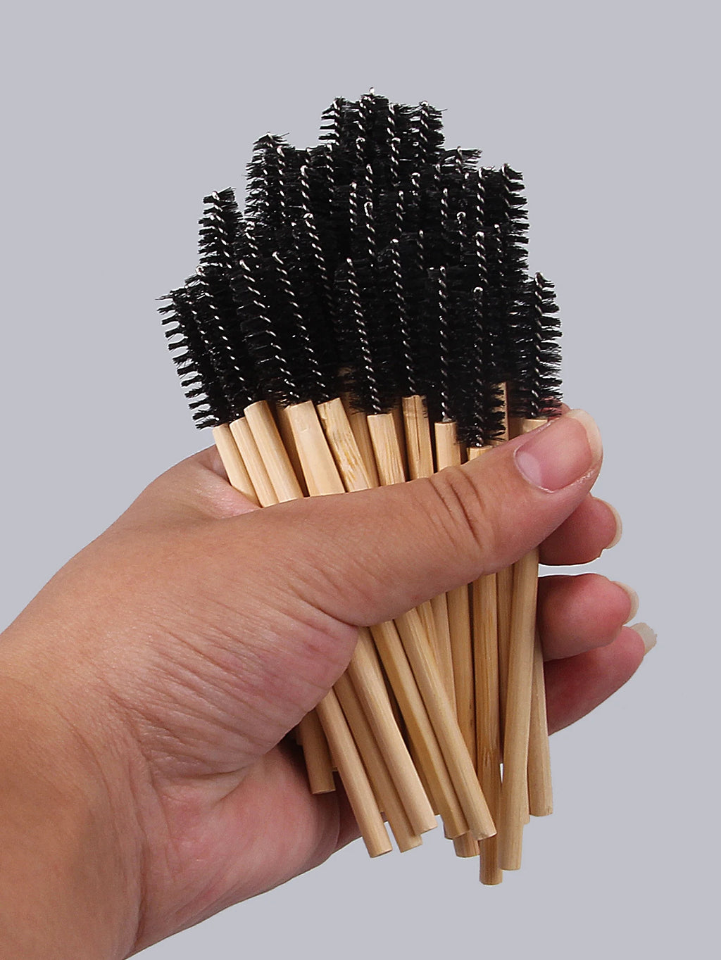 50PCS Bamboo Mascara Wands – Lash & Eyebrow Brush Set Mascara Wand Set Nixie