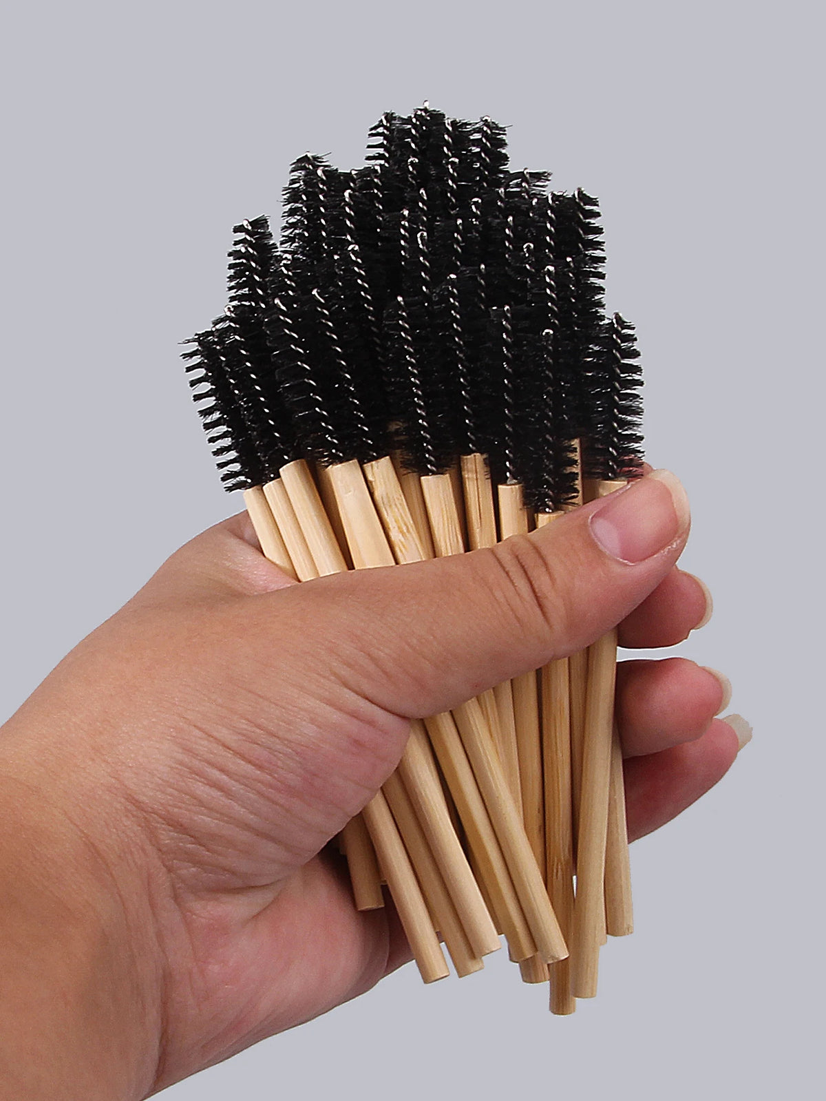 50PCS Bamboo Mascara Wands – Lash & Eyebrow Brush Set Mascara Wand Set Nixie