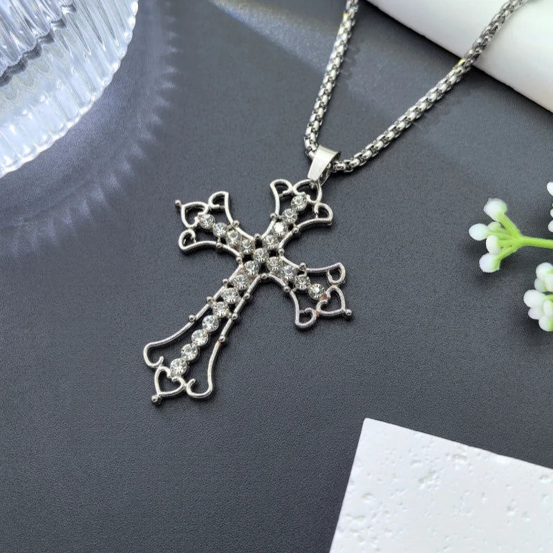 Luxury Cross Pendant Necklace | Stainless Steel Collarbone Chain Pendant Necklace Nixie