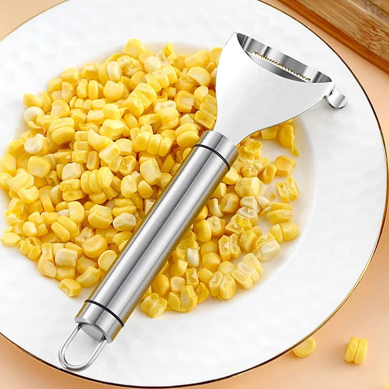 304 Stainless Steel Corn Stripper & Vegetable Peeler – Silver