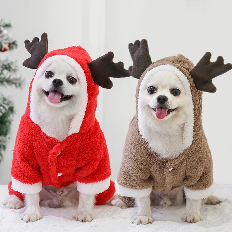 Winter Fleece Dog & Cat Jumpsuit – Warm Christmas Pet Pajamas Pet Jumpsuit Nixie