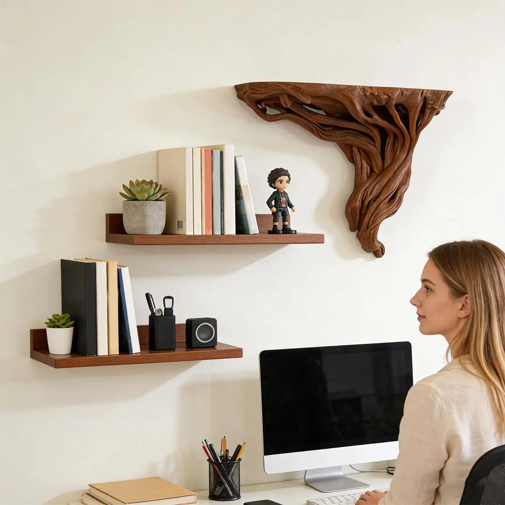 Tree Root Shaped Bohemian Floating Wall Shelf | Retro Décor