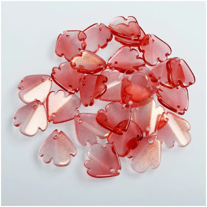20Pcs Red Crystal Petal Glass Beads for DIY Jewelry Making DIY Craft Beads Nixie