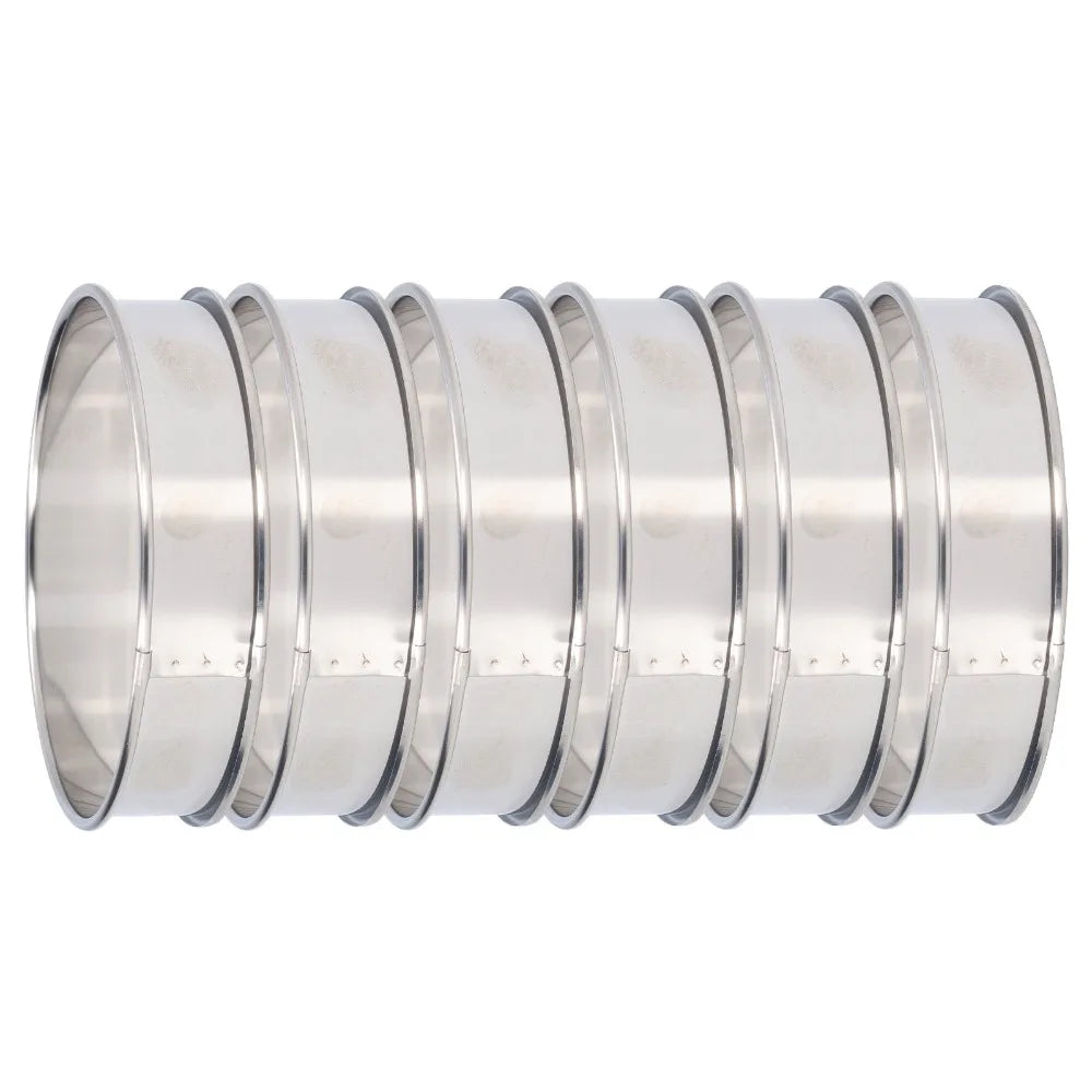 6-Piece Stainless Steel Crumpet Rings – Open Bottom Baking Molds