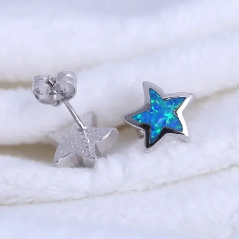 Imitation Opal Star Stud Earrings | Fashion Jewelry Gift Stud Earrings Nixie
