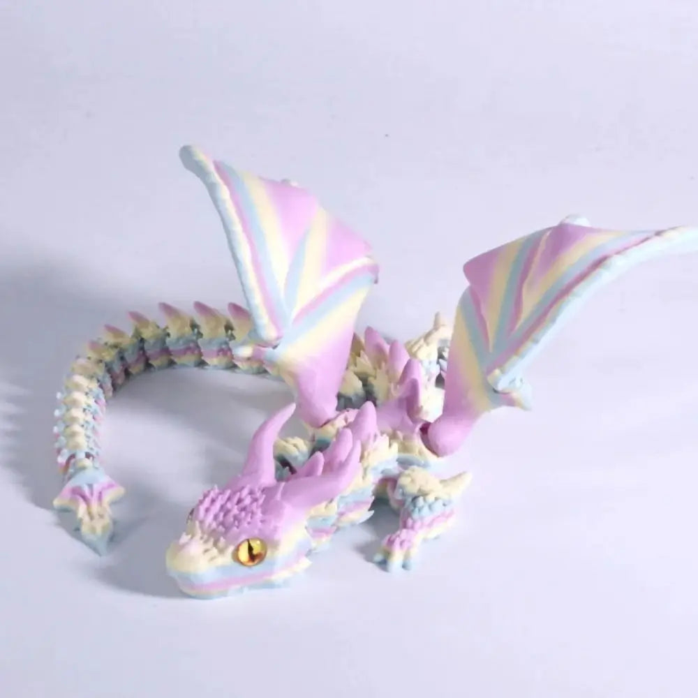 3D Printed Articulated Wyvern Dragon with Wings – Desktop Gift
