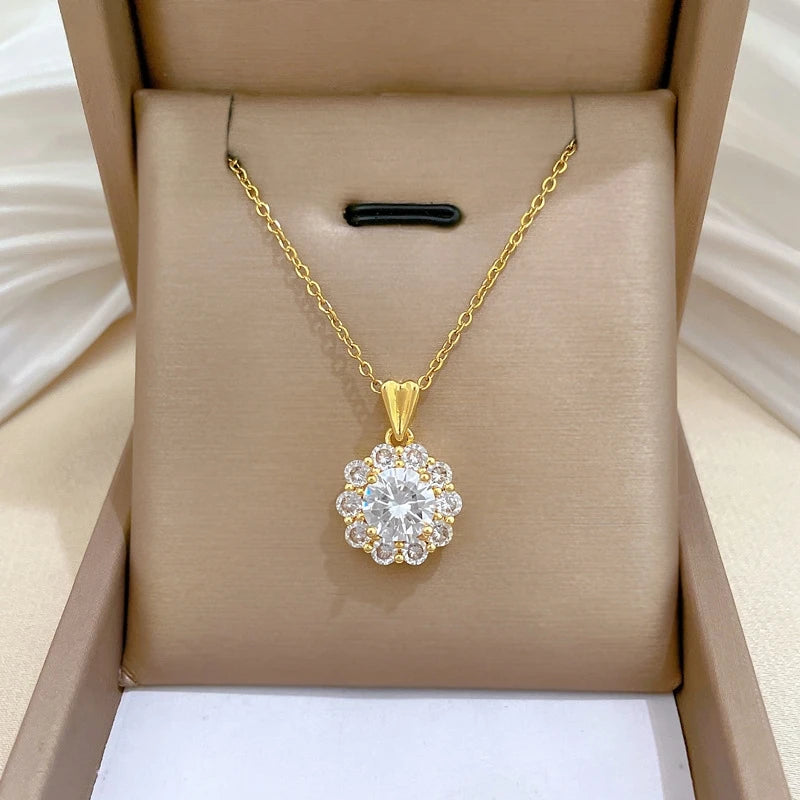 Women's Zircon Collarbone Chain Necklace – Gold & Silver Chain Necklace Nixie