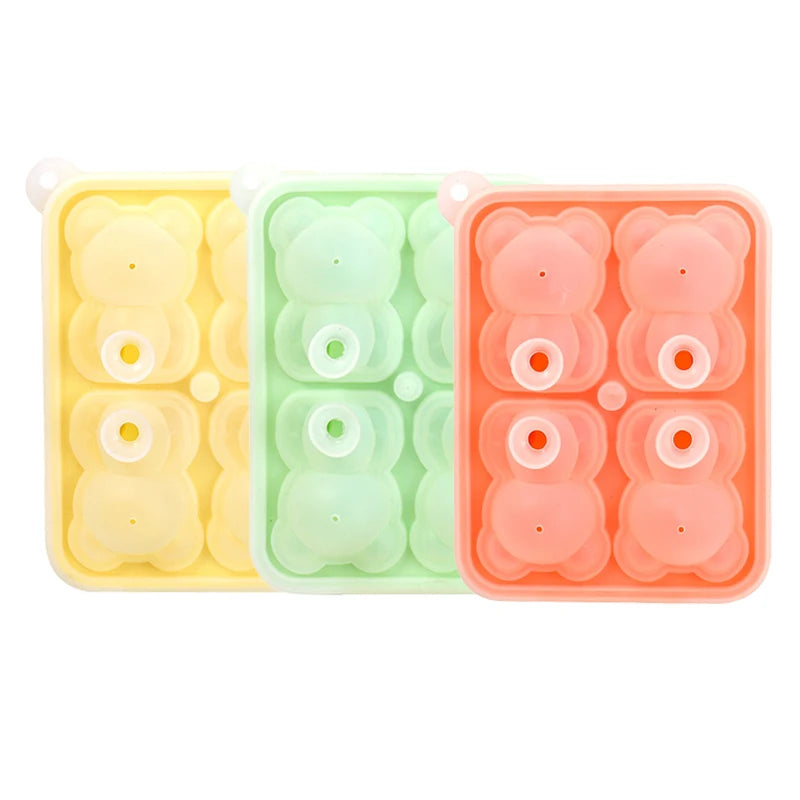 Bear Ice Pop Molds – BPA-Free Silicone Cartoon Popsicle Maker Ice Pop Molds Nixie 3pcs