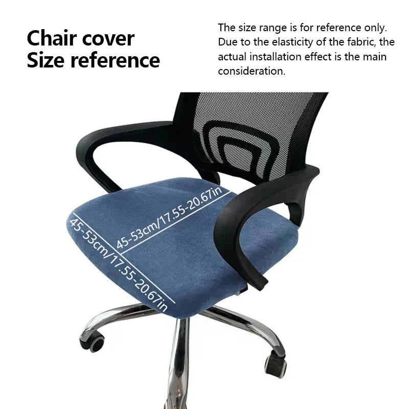 Velvet Office Chair Cover Elastic Washable Swivel Seat Slipcover Chair Slipcover Nixie