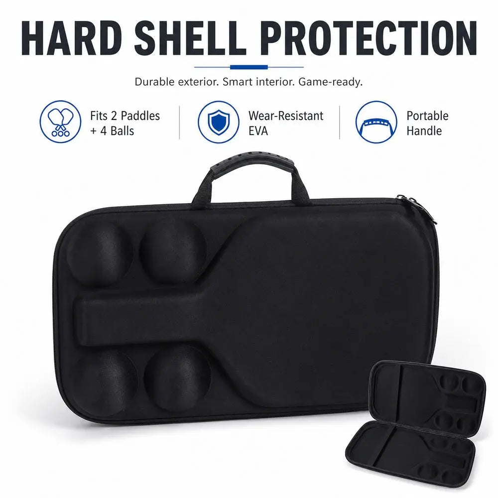 Hard Shell EVA Pickleball Paddle Bag – 2 Paddles & 4 Balls Pickleball Paddle Bag Nixie