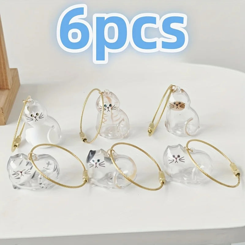 6pcs Pet Hair Keepsake Capsule Charm Keychain Pendant Set Pet Keepsake Charm Nixie 6pcs