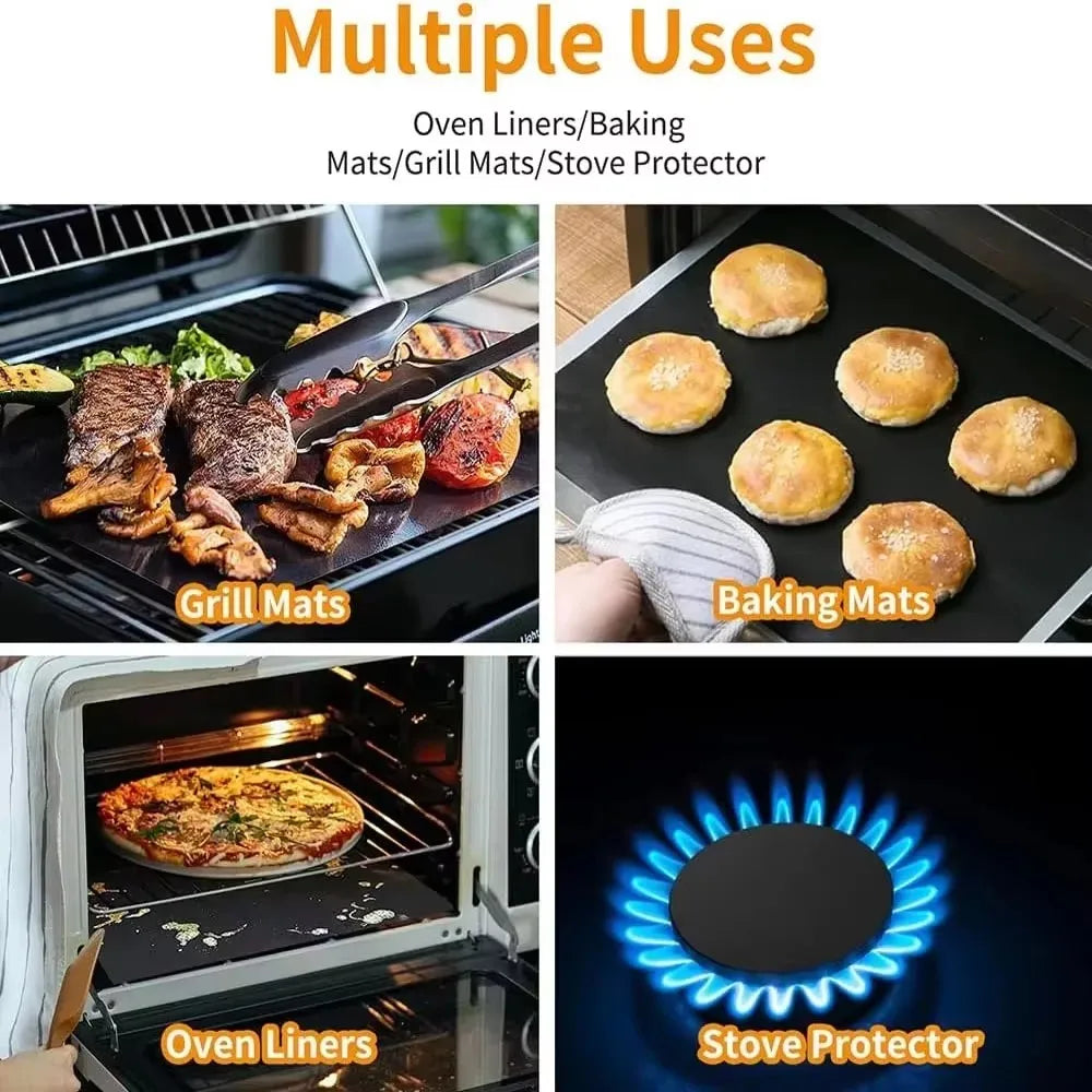 Reusable Non-Stick BBQ Grill Mats & Oven Liners | Heat Resistant BBQ Grill Mat Nixie