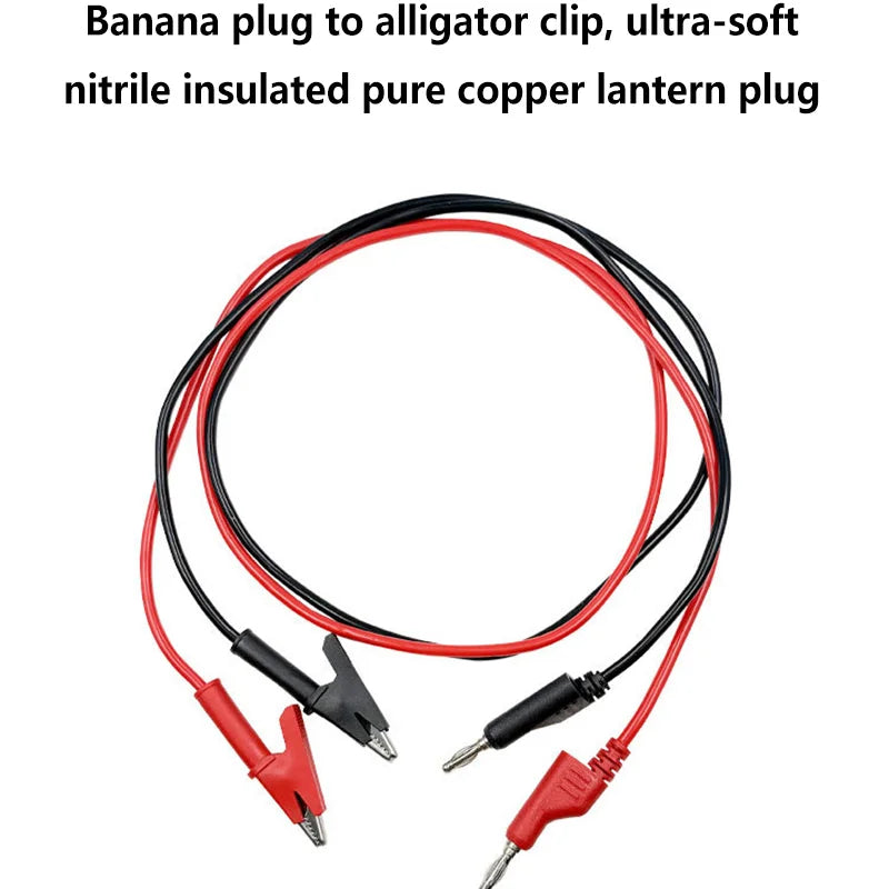 20A Alligator Clip to 4mm Banana Plug Test Cable 90cm Dual Probe Multimeter Test Lead Nixie