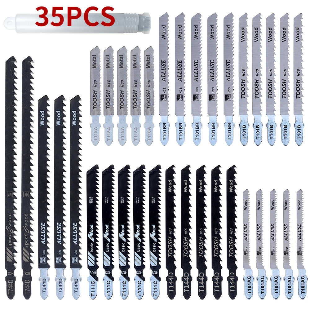 T-Shank Jigsaw Blades Set – Assorted Wood & Metal Cutting Jigsaw Blade Set Nixie 35PCS