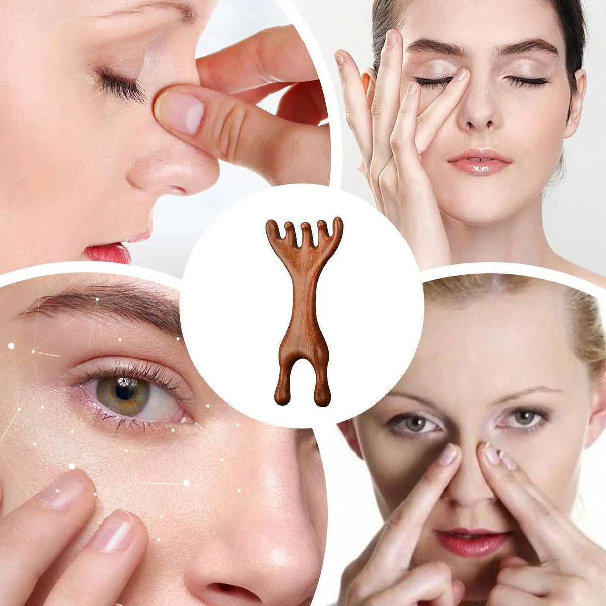 Sandalwood Deer Antler Scalp Massager Gua Sha Comb | Hair Care Scalp Massager Comb Nixie