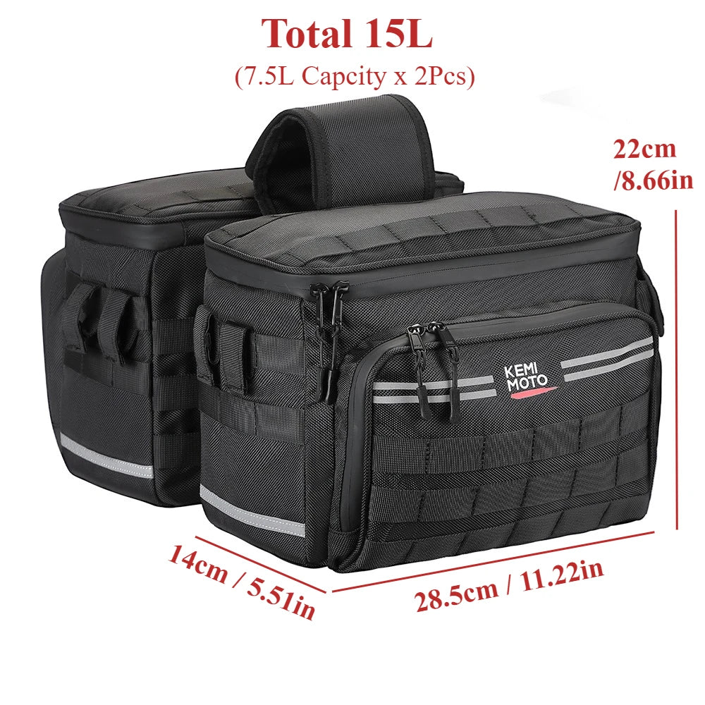 Motorcycle Saddlebags 15L 30L with Brackets – Throw Over Bags Motorcycle Saddlebags Nixie 15L