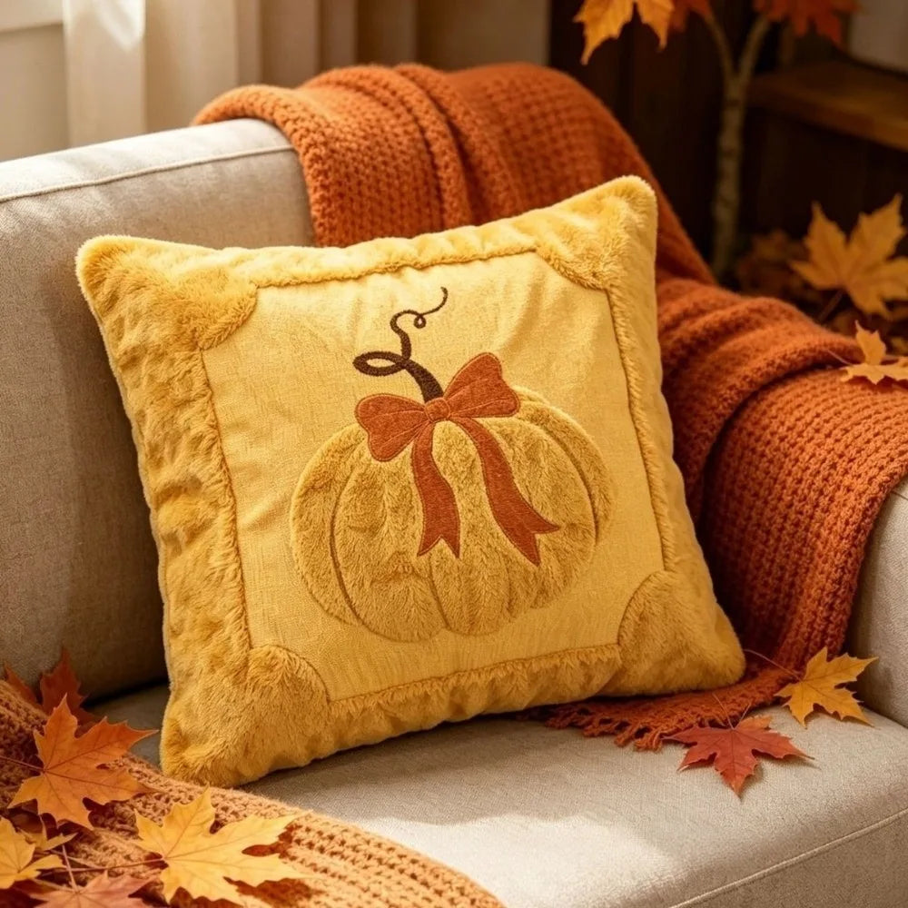 Halloween Pumpkin Tufted Throw Pillow Cover 45x45cm Fall Decor