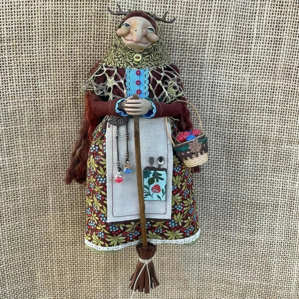 Kitchen Witch Doll – Handmade Good Luck Charm Home Decor Decorative Figurine Nixie A
