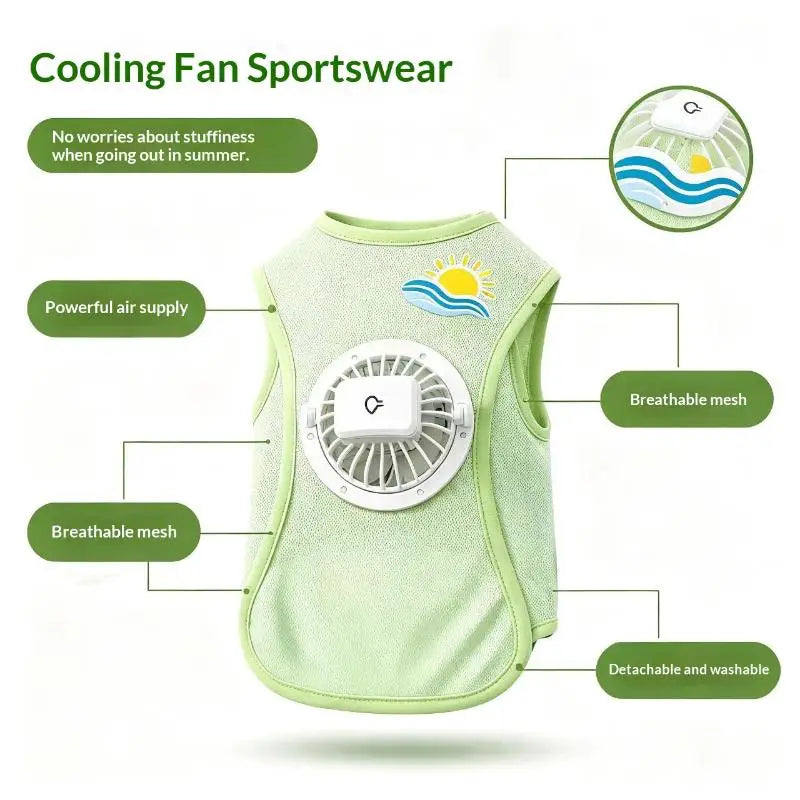 Cooling Dog Vest with Fan – Breathable Ice Silk Summer Coat Dog Cooling Vest Nixie