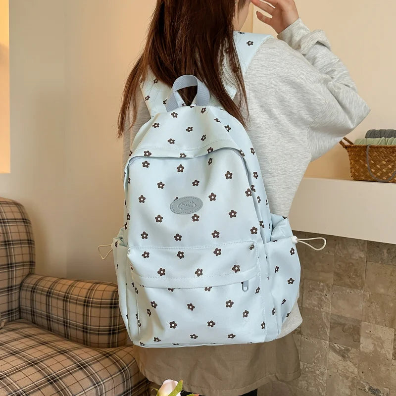 Nixie Floral Nylon Backpack for Teen Girls – School Campus Bag Girls School Backpack Nixie