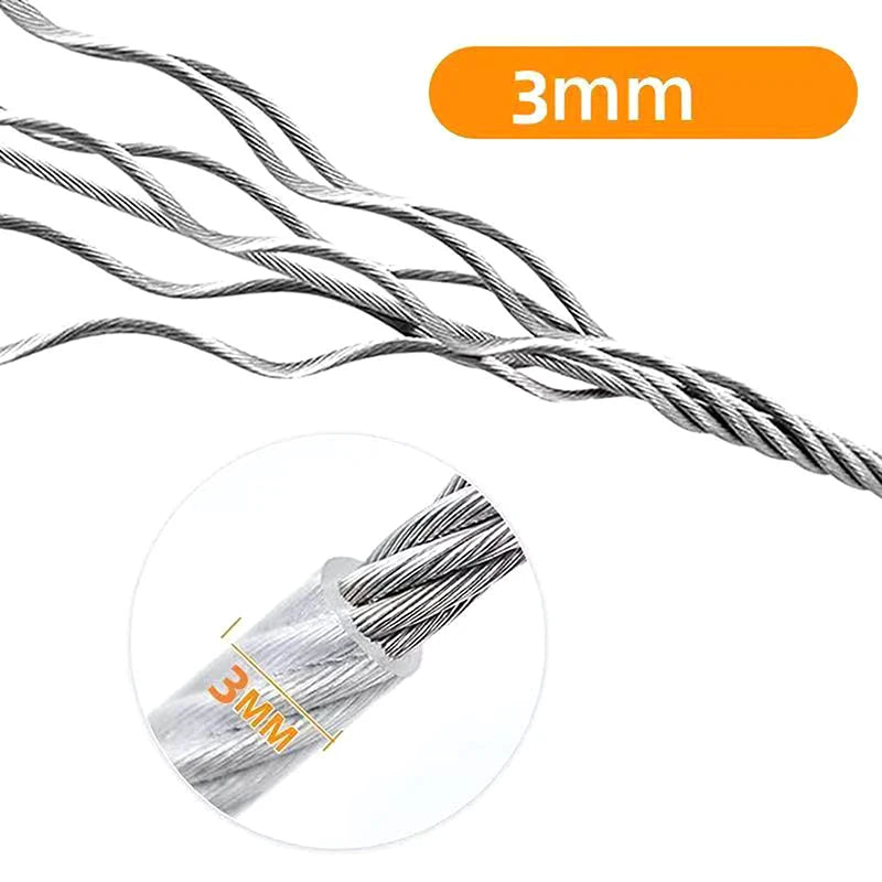Double-Headed Dog Tie Out Cable 3–10M Steel Wire Anti-Rust Dog Tie Out Cable Nixie