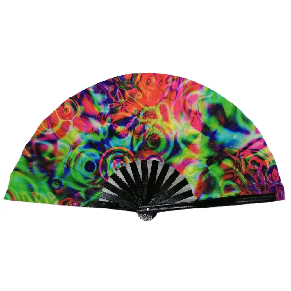 Glow in the Dark Folding Fan – Rainbow Festival Party Fan
