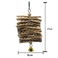 Parrot Chew Toy – Natural Corn Husk Braided Bell Bird Toy Bird Chew Toy Nixie onesize
