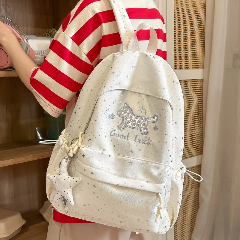 Women's Korean Canvas Backpack – Lightweight Travel & College Bag Canvas Backpack Nixie