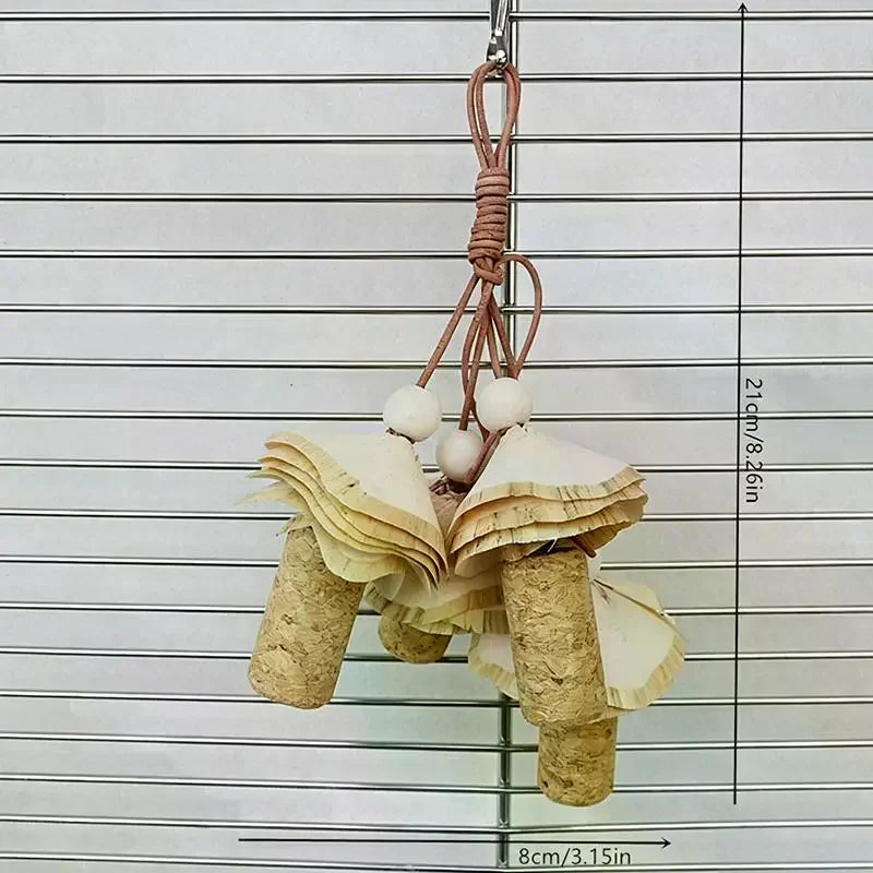 Parrot Chew Toy – Natural Woven Grass & Wood Bird Cage Toy Bird Chew Toy Nixie