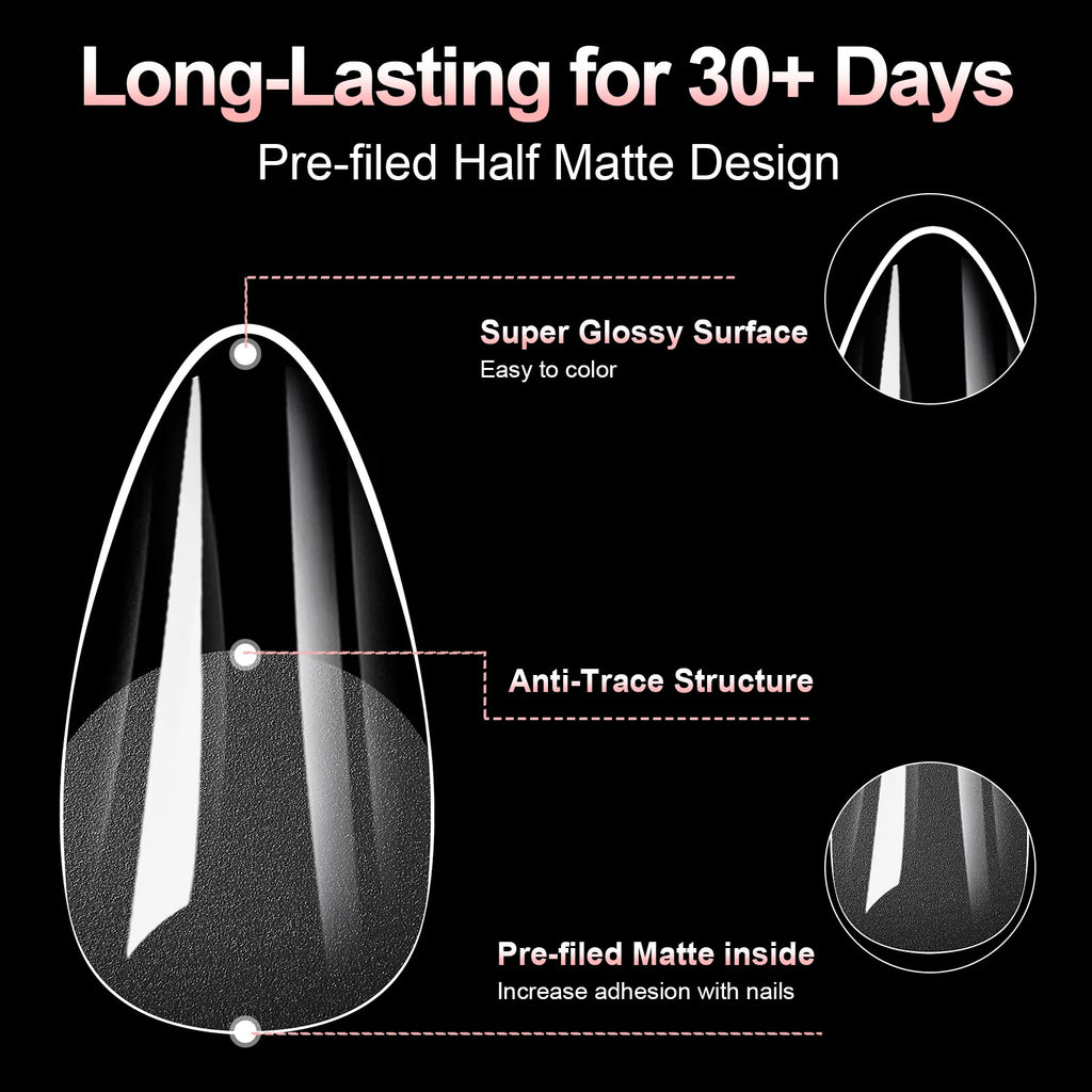 100Pcs Matte Press On Nails Half & Full Cover Acrylic Tips Press On Nails Nixie
