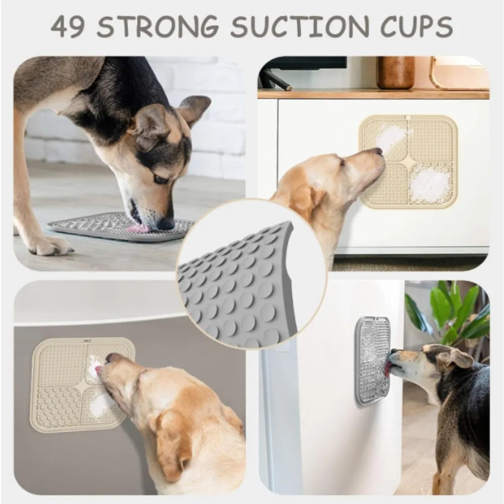 Dog Silicone Licking Mat with Suction Cups – Slow Feeder Pad Slow Feeder Mat Nixie