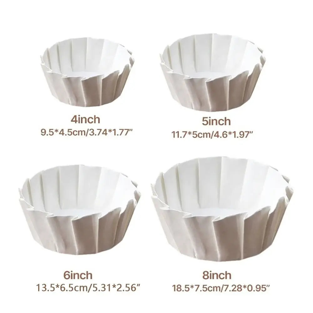 50Pcs Disposable Oilproof Cupcake Liners 4/6/8 Inch Cake Wraps