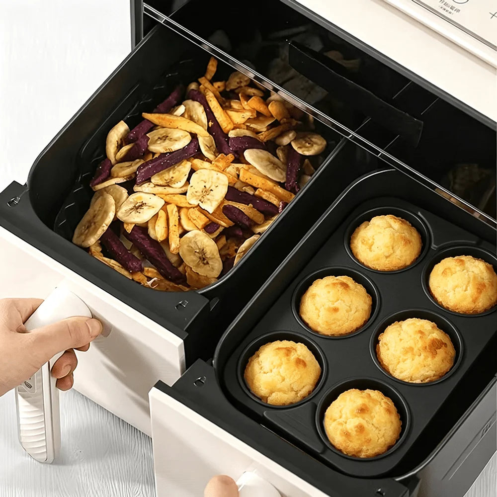 Silicone Air Fryer Pot & Muffin Cupcake Molds – 2pc Set Silicone Baking Molds Nixie