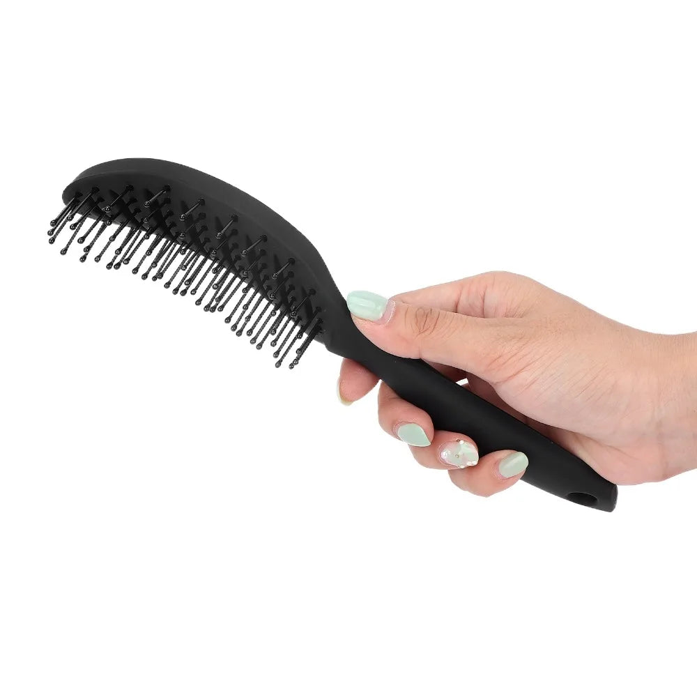Curved Vent Hair Comb with Nylon Bristles – Travel & Daily Hair Comb Nixie