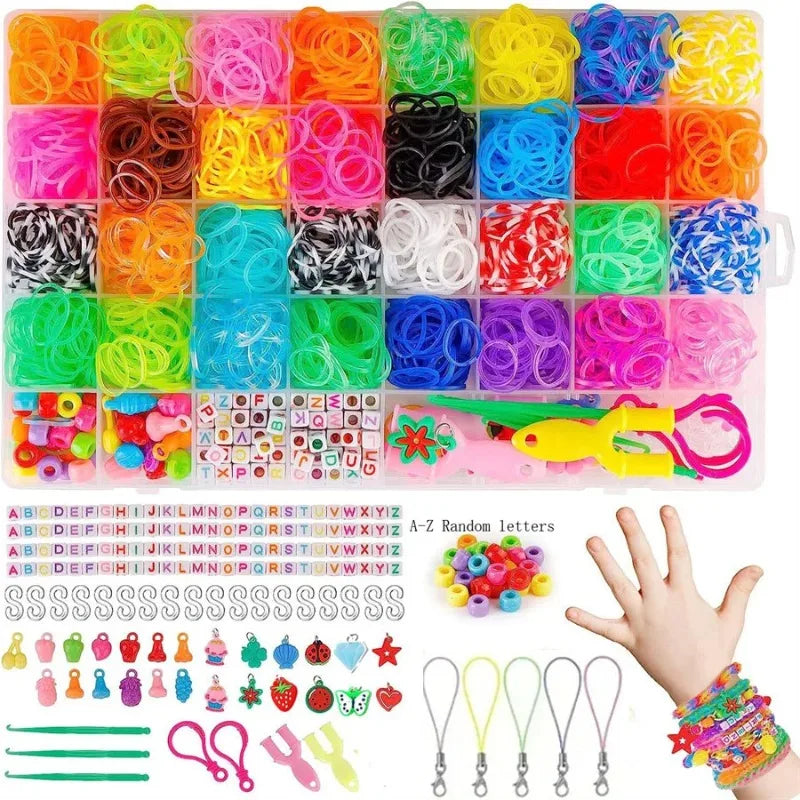2900+ Pcs 32-Colour Rubber Band Bracelet Loom Kit – DIY Craft Set Loom Band Craft Kit Nixie