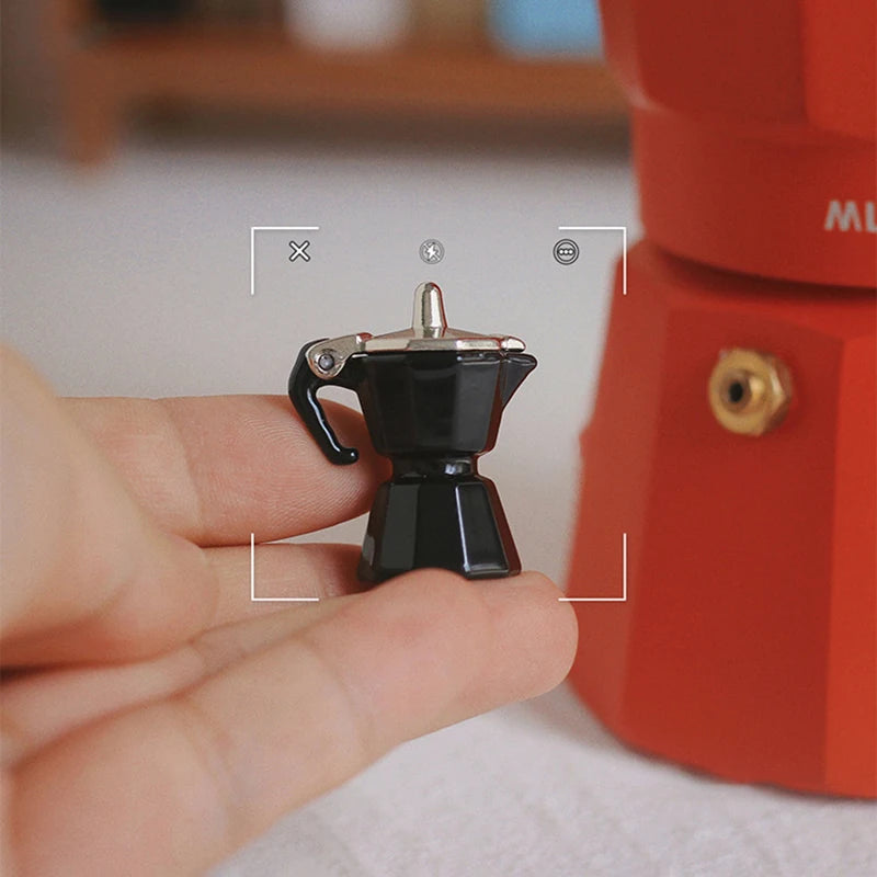 Miniature Coffee Pot Dollhouse Model Toy – Alloy, Ages 14+