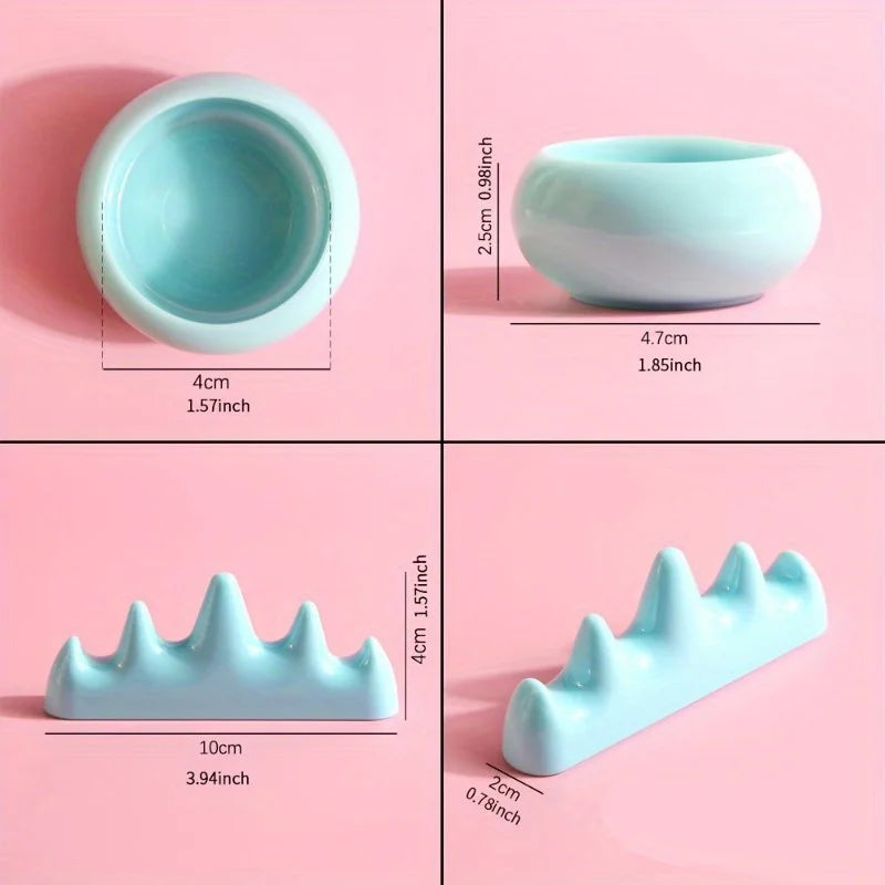 Professional Nail Brush Holder & Acrylic Liquid Powder Cup Set Nail Manicure Tool Set Nixie
