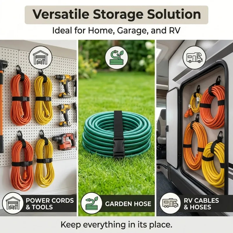 4-Pack Adjustable Heavy Duty Hose & Cord Storage Straps Hose & Cord Straps Nixie