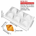6-Cavity Silicone Mousse Cake Mold – Non-Stick Food Grade Silicone Cake Mold Nixie White