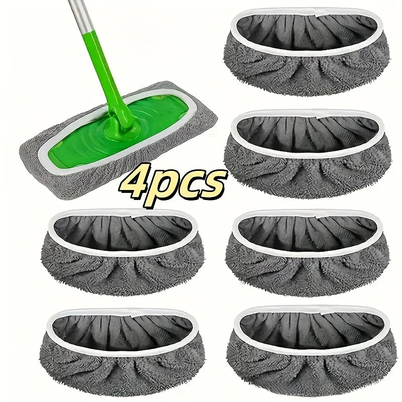 4-Pack Reusable Microfiber Mop Pads – High Absorption Floor Pads