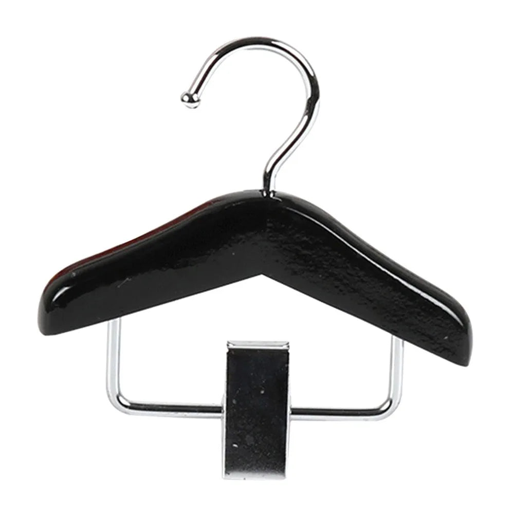 Solid Wood Clip Hanger Anti-Slip Mini Coat & Pants Rack