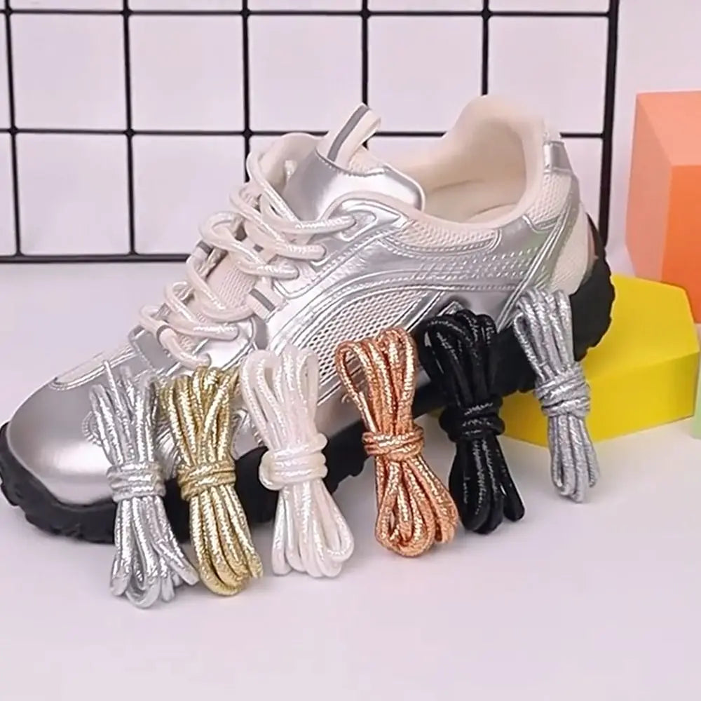 Round Glitter Shoelaces – Lurex Colorful Sneaker Laces Glitter Shoelaces Nixie