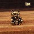 Brass Panda Statue Tea Pet & Desktop Figurine | 1 or 2 Pcs Brass Figurine Statue Nixie A2