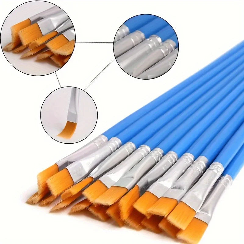50Pcs Paint Brush Set – Nylon Hair, Oil Acrylic Watercolor Paint Brush Set Nixie