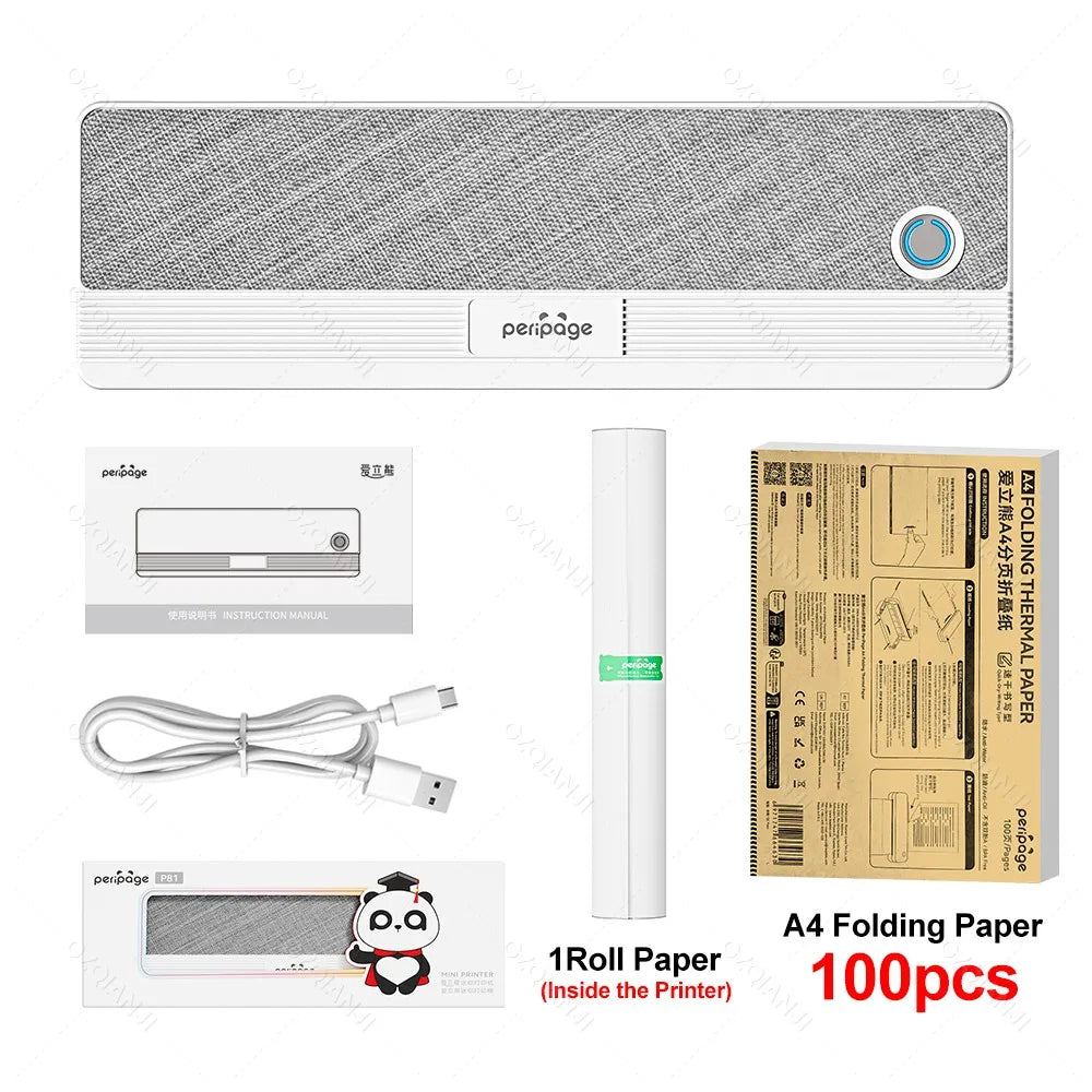 Peripage P81 Portable A4 Bluetooth Thermal Printer – Inkless