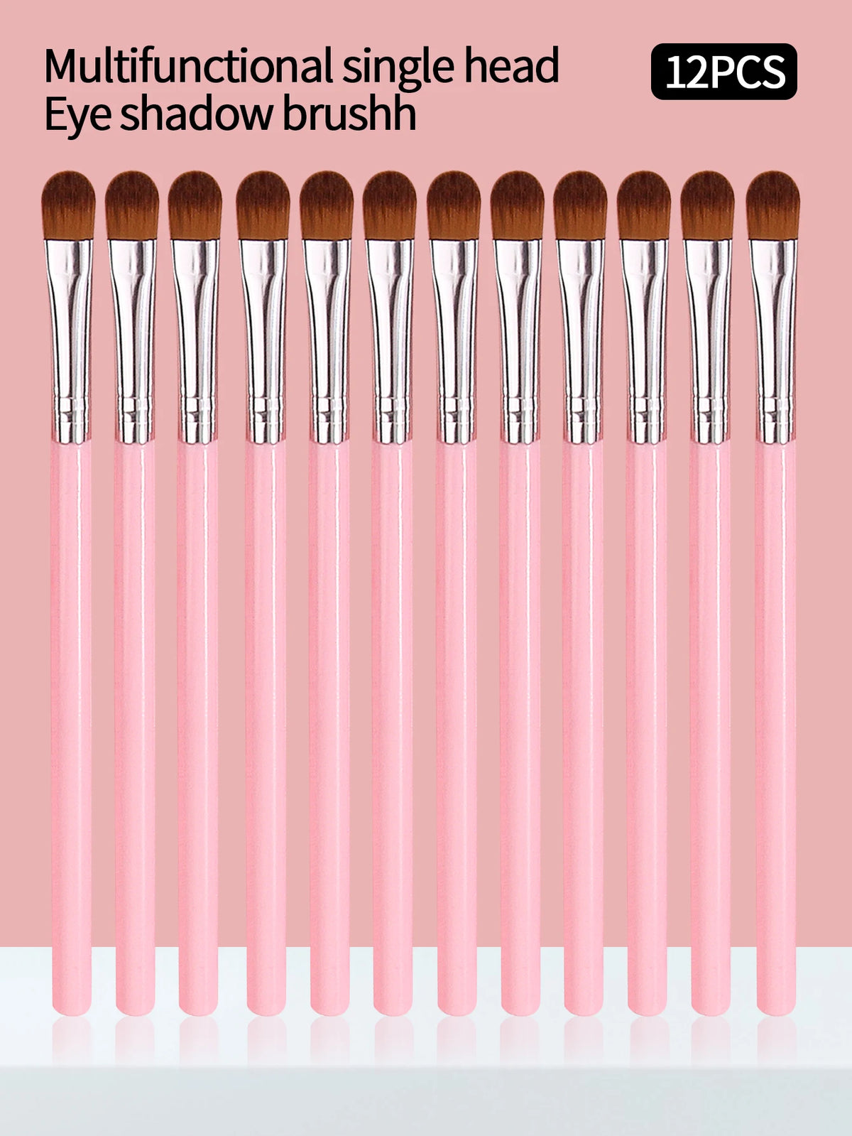 12Pcs Pink Eyeshadow & Concealer Brushes – Soft Synthetic Set Makeup Brush Set Nixie
