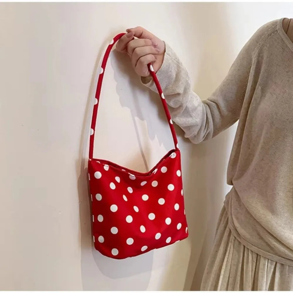 Women's Polka Dot Shoulder Bag – Water-Resistant Oxford Tote Shoulder Bag Nixie