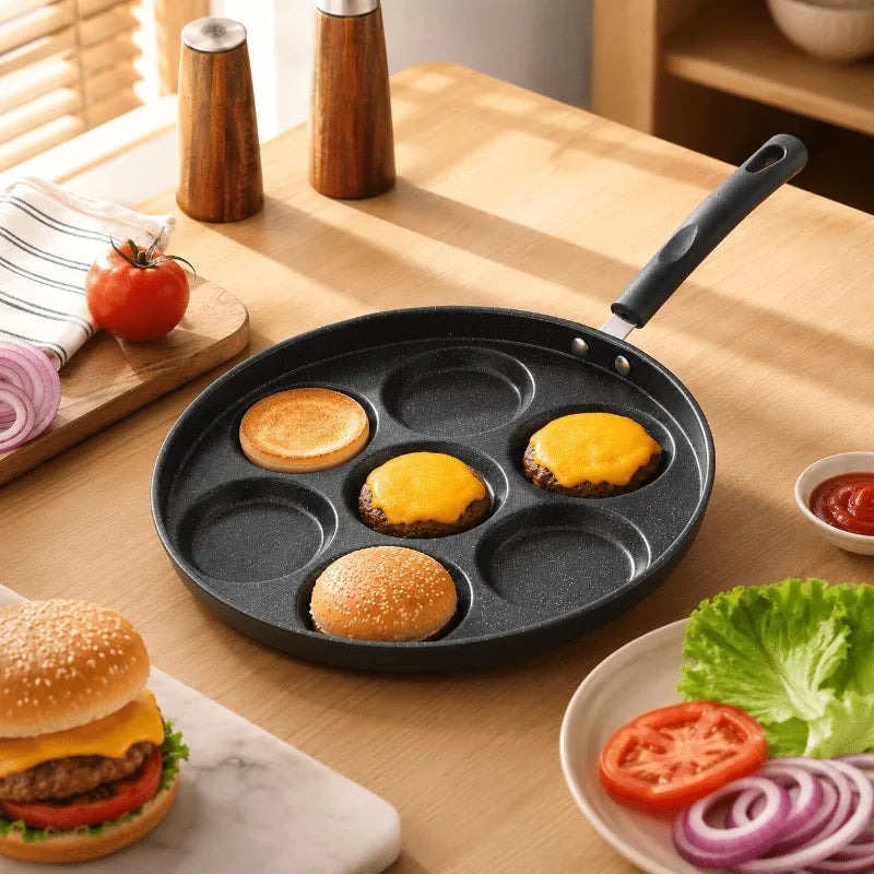 Cast Iron 7-Hole Egg Skillet Set with Tongs – Induction Safe Cast Iron Skillet Set Nixie